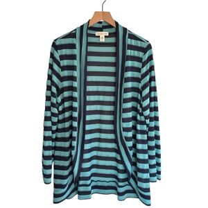 Coldwater Creek Open Front Cardigan Women’s Size XL Striped Casual